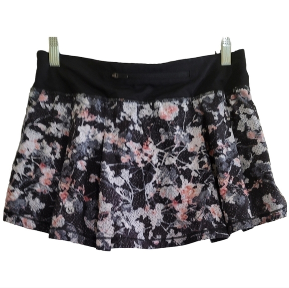 Lululemon Pace Rival Skirt No Panels Spring Bloom Multi Black 6 - Picture 4 of 8